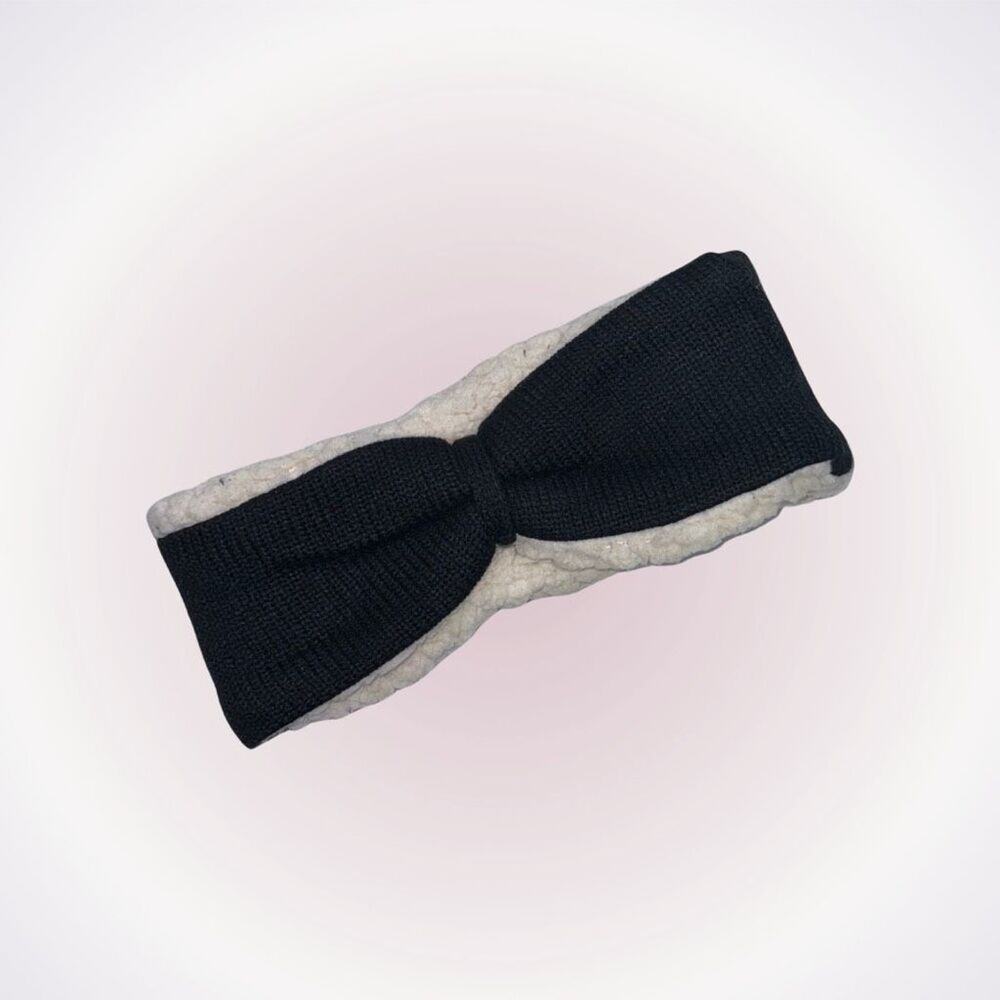 Bearpaw Black & Faux Shearling Lined Ear Warmers | Sz OS